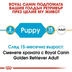 Royal Canin Golden Retriever Puppy - за подрастващи кучета порода Голдън Ретривър на възраст до 15 месеца
