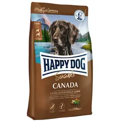 Happy Dog Sensible Canada - Пълноценна суха храна за кучета със заешко, сьомга, агнешко и картофи без глутен