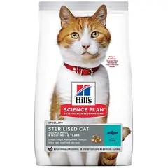 Hill's Science Plan Feline Young Adult Sterilised Tuna - храна за кастрирани котки с риба тон - 1,5 kg