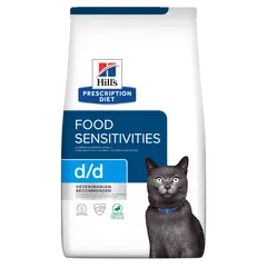Hill's PRESCRIPTION DIET d/d Food Sensitivities Duck & Green Pea - лечебна суха храна за котки с хранителни алергии, с патешко и зелен грах - 1,5 кг.