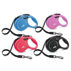 Flexi Classic XS автоматичен повод за кучета - лента 3 м, червен