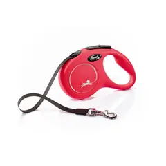Flexi Classic XS автоматичен повод за кучета - лента 3 м, червен