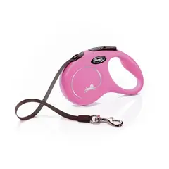 Flexi Classic M автоматичен повод за кучета - лента 5 м, син