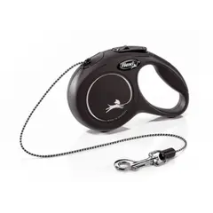 Flexi Classic XS автоматичен повод за кучета - въже 3 м, черен