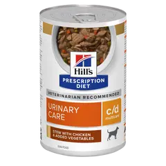 Hill's PRESCRIPTION DIET c/d Multicare Urinary Care Stew- лечебна мокра храна за кучета с уринарни проблеми, консерва задушено пилешко със зеленчуци - 354 гр.