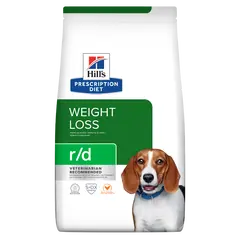 Hill's PRESCRIPTION DIET r/d Weight Loss - лечебна суха храна за кучета с диабет и наднормено тегло и колит или запек, с пилешко