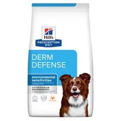Hill's PRESCRIPTION DIET Derm Defense - лечебна суха храна за кучета с алергии от околната среда и за атопичен дерматит, с пилешко
