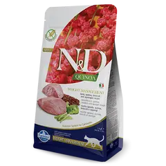 N&D Cat Quinoa Weight Manegement  - суха храна за котки с агнешко, киноа, броколи и аспержи