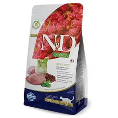 N&D Cat Quinoa Digestion Lamb - суха храна за котки с агнешко, киноа, копър, мента и артишок.