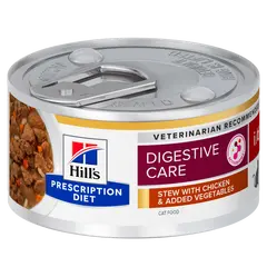 Hill's PRESCRIPTION DIET i/d Digestive Care AB+ STEW - лечебна мокра храна за котки с храносмилателни разстройства и за възстановяване, консерва задушено пилешко със зеленчуци, 82 г