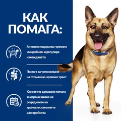 Hill’s PRESCRIPTION DIET Gastrointestinal Biome - лечебна суха храна за кучета  с  ентеропатии, запек, колит, с пилешко