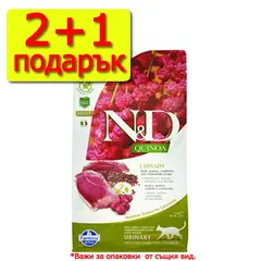 N&D Cat Quinoa Urinary - суха храна за котки с с патица, киноа, червена боровинка и лайка