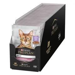 Pro Plan NUTRISAVOUR Adult Cat Delicate Digestion 85гр - мокра храна за котки в зряла възраст с чувствително храносмилане - пауч с пуйка в сос
