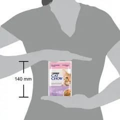 CAT CHOW Sensitive - мокра храна за котки с чувствителен стомах със сьомга и тиква - 85g