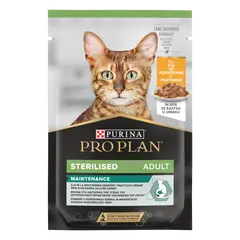 Pro Plan NUTRISAVOUR Adult Cat Sterilised Chicken 85 гр - мокра храна за кастрирани котки - пауч с пиле в сос
