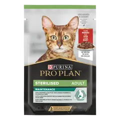 Pro Plan NUTRISAVOUR Adult Cat Sterilised Beef 85 гр  - мокра храна за кастрирани котки - пауч с говеждо в сос