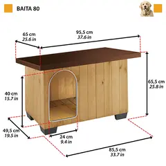 Ferplast BAITA 80 - Дървена къща за кучета