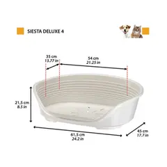 Пластмасово легло с дюшече за кучета и котки Ferplast Siesta Deluxe 4 Beige