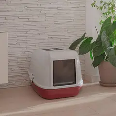 Закрита котешка тоалетна със сито Ferplast Magix - Черна
