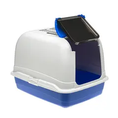 Закрита котешка тоалетна Ferplast Maxi Bella Cabrio - Синя