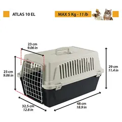 Транспортна клетка за кучета и котки Ferplast Atlas 10 El - Сива