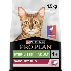 Pro Plan Adult Cat Sterilised Duck - суха храна за кастрирани котки с патешко