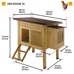 Ferplast HEN HOUSE 10 - дървена къща за дворни птици