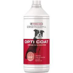 Oropharma OPTI COAT - хранителна добавка за кучета - за лъскава козина и здрава кожа  - 1 л