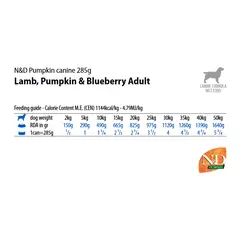N&D DOG LAMB &PUMPKIN& BLUEBERRY 285 гр – за кучета над 1 година, с агне, тиква и боровинки