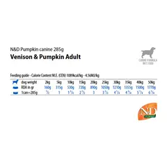 N&D DOG VENISON &PUMPKIN 285 гр – за кучета над 1 година, с еленско месо и тиква