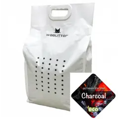 WeeLitter Charcoal - Натурална, биоразградима соева котешка тоалетна, активен въглен