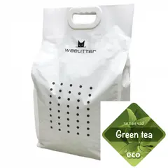 WeeLitter Green Tea - Натурална, биоразградима соева котешка тоалетна, аромат зелен чай