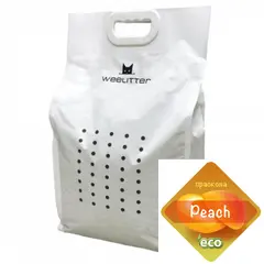 WeeLitter Peach - Натурална, биоразградима соева котешка тоалетна, аромат праскова