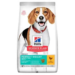 Hill's Science Plan Canine Adult Perfect Weight Medium – За намаляване и поддържане на теглото при кучета от средни породи (10-25 кг) над 1 година - 12 кг