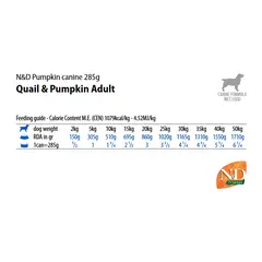 N&D DOG QUAIL &PUMPKIN 285 гр – за кучета над 1 година, с пъдпъдък и тиква