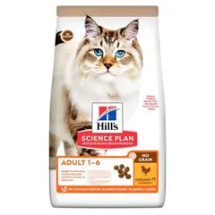 Hill's Science Plan NO GRAIN Adult Chicken - Пълноценна суха храна за котки в зряла възраст от 1 до 6 години, без съдържание на зърнени култури и глутен - 300 g