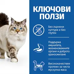 Hill's Science Plan NO GRAIN Adult Chicken - Пълноценна суха храна за котки в зряла възраст от 1 до 6 години, без съдържание на зърнени култури и глутен - 300 g