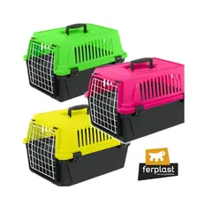 Транспортна клетка за кучета и котки Ferplast Atlas 20 NEON - Зелена