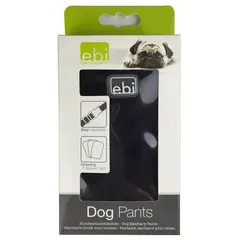 EBI Pants - гащички за куче, черни, с включени 3 подложки - XL - 50 - 59 cm