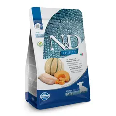 N&D Ocean Dog Cod, Pumpkin & Cantaloupe Melon Puppy Mini - пълноценна храна за подрастващи кучета до 1г. от дребните породи с тиква, риба треска и пъпеш