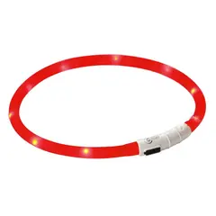 Kerbl LED Collar Maxi Safe - Светещ нашийник за куче с USB зареждане, червен - 55см