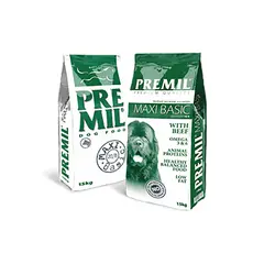 Premil Maxi Basic - пълноценна храна за кастрирани и предразположени към наднормено тегло кучета - 15 кг