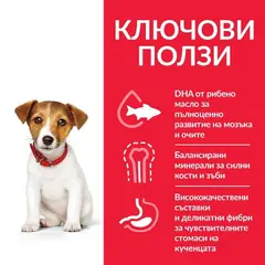 Hill’s Science Plan Puppy Small & Mini с агнешко - Пълноценна суха храна за дребни и миниатюрни породи кучета от отбиване до 1 година. За бременни и кърмещи кучета - 6 кг
