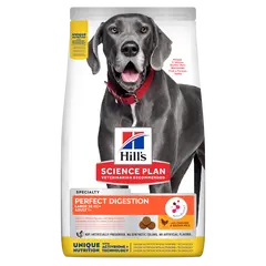 Hill’s Science Plan PERFECT DIGESTION  Large Adult Dog 1+  Пълноценна суха храна за отлично храносмилане за кучета над 1 година от едри породи (над 25 кг) с пилешко и кафяв ориз -  14 кг
