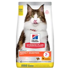 Hill’s Science Plan PERFECT DIGESTION Adult Cat 1+  Пълноценна суха храна за отлично храносмилане за котки над 1 година с пилешко и кафяв ориз - 300 гр
