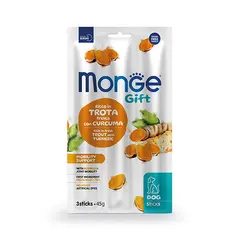 Monge Gift Mobility Support – лакомство за кучета – стикове с пъстърва, босвелия и куркума за грижа за ставите, без зърнени култури