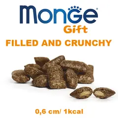 MONGE GIFT FILLED AND CRUNCHY FUSSY CAT - лакомство за капризни котки със свинско и сирене, без зърнени култури