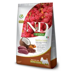 N&D Quinoa Skin & Coat Venison MINI Dog - суха храна за кучета над 1г. от дребни породи с еленско, киноа, копър, мента и артишок - 0.800гр.