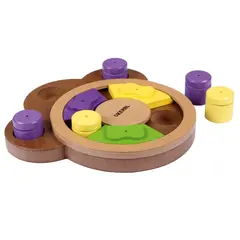 Kerbl Thinking and Learning Toy Paw - Интерактивна дървена играчка за кучета с конуси и бутони