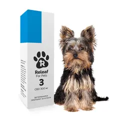 Releaf For Pets 3 - 300мг. Широкоспектърно CBD масло в MCT масло за животни - 10мл.